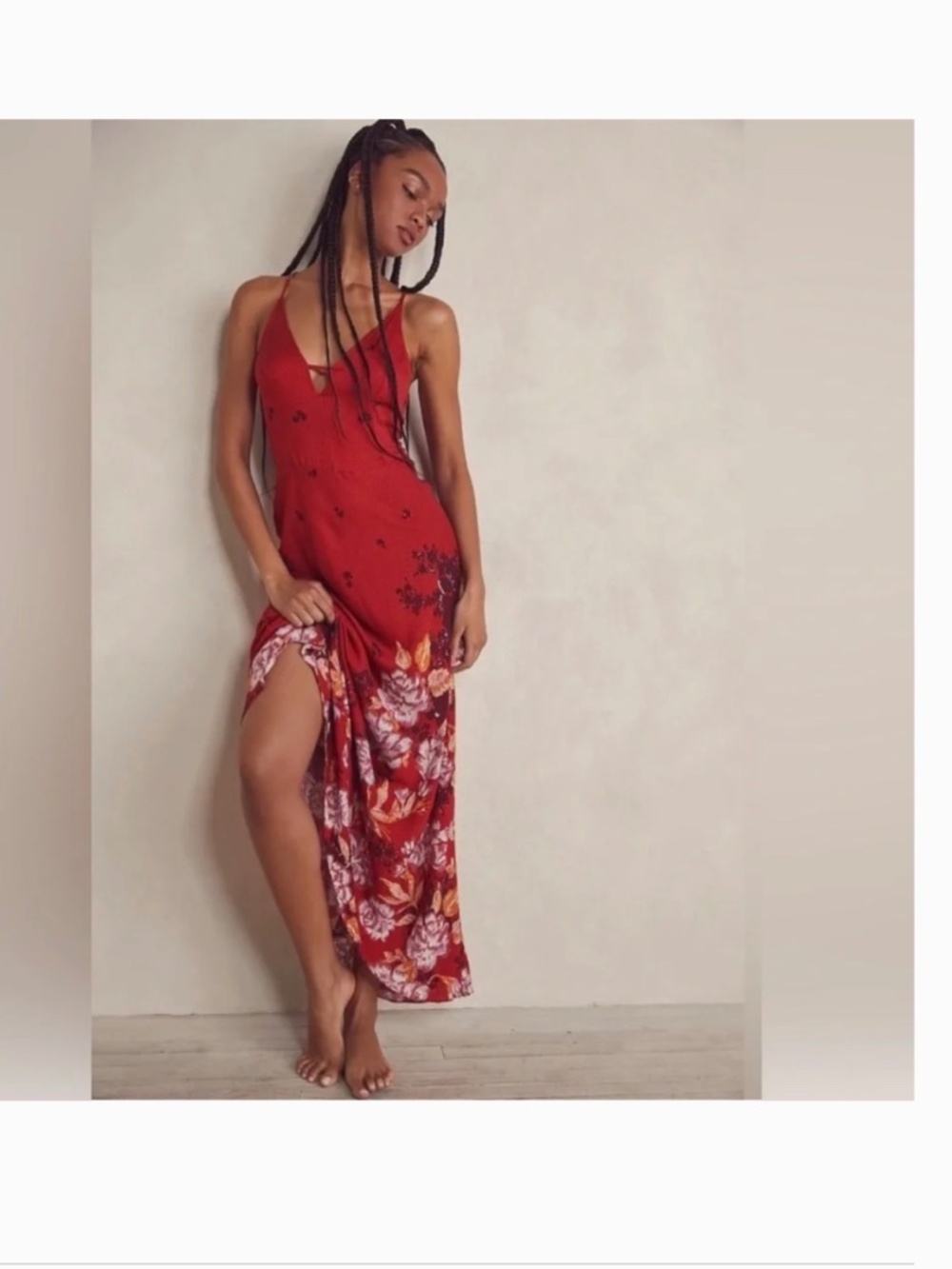 NWT Intimately Free People Get To You Slip Dress V-Neck Maxi